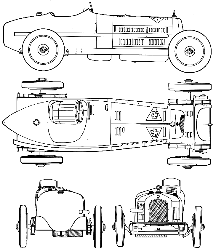 1931 Alfa Romeo 8C 2300 Monza OW blueprint 1931 Alfa Romeo 8C 2300 Monza OW blueprint