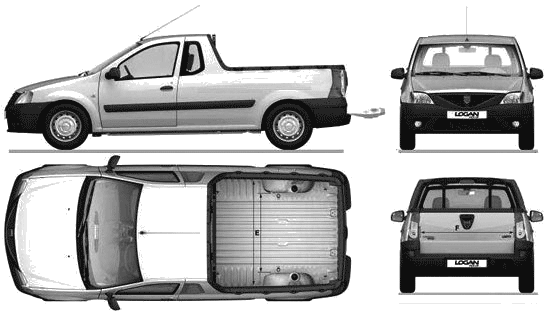 2008 Dacia Logan Pick-up blueprint 2008 Dacia Logan Pick-up blueprint