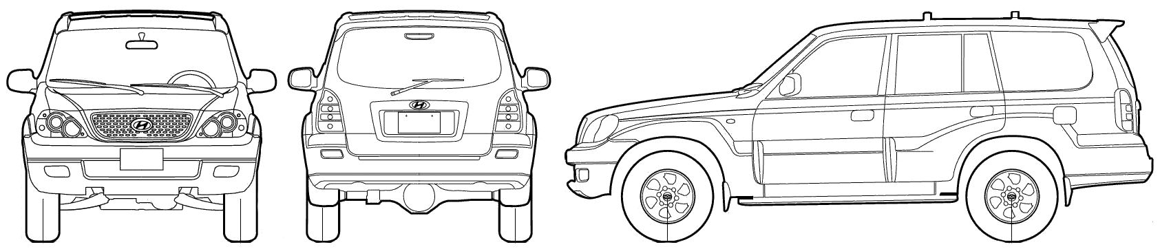 2005 Hyundai Terracan SUV blueprint