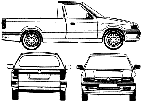 CAR blueprints / Чертежи автомобилей - 1994 Skoda Felicia Pick-up blueprint